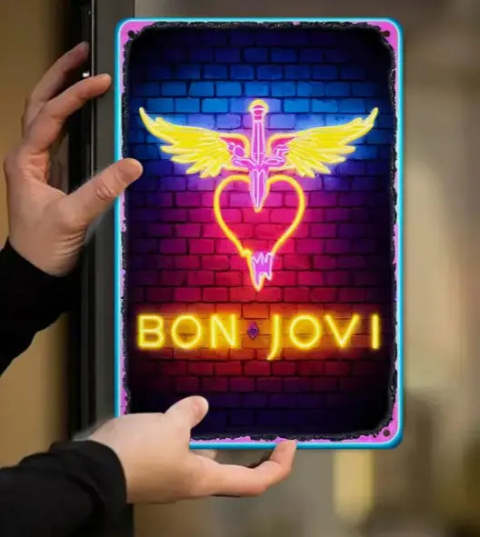 Metallschild 2D Jon Bon Jovi Bongiovi Brand Europe